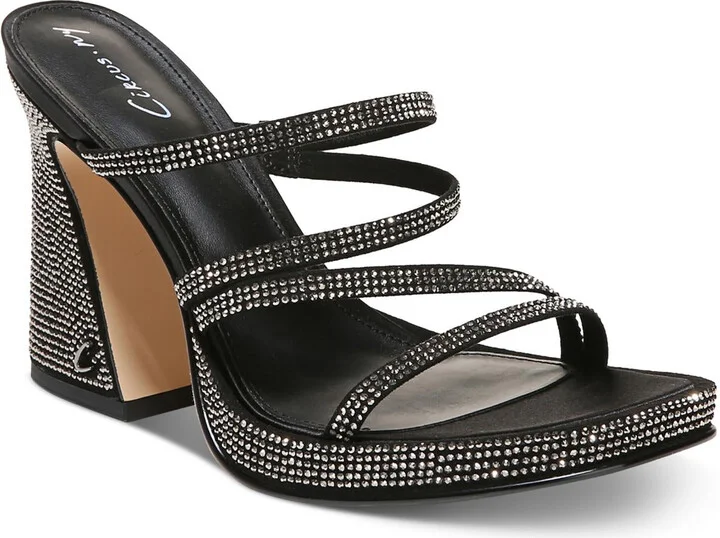 Hanson Womens Faux Leather Embellished Strappy Sandals