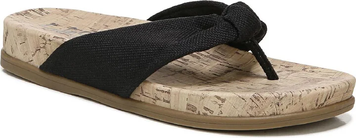 Happy Womens Slip-On Cork Thong Sandals