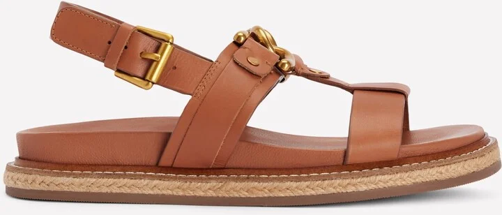 Hardware Detail Footbed Sandal, Tan