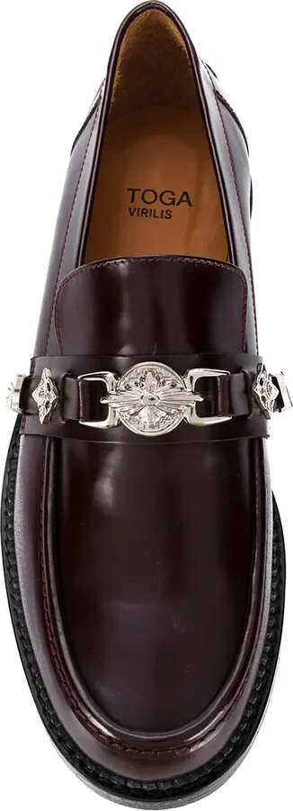 Hardware Embellished Low Heel Loafers - Image 4