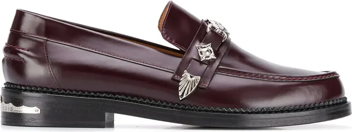 Hardware Embellished Low Heel Loafers
