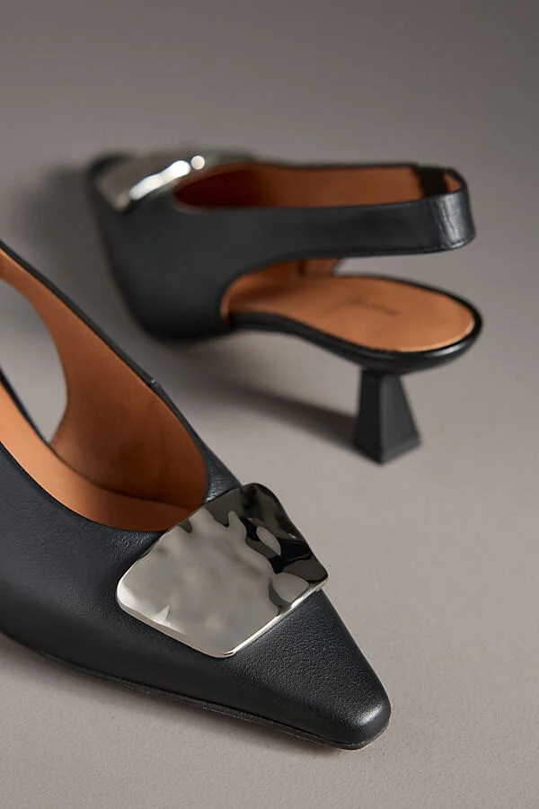 Hardware Snip-Toe Slingback Kitten Heels - Image 3