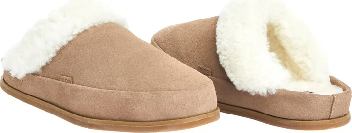 Hari Mari- Tia- Women’s Premium Slide On Suede Leather Mule with Shearling Lining- Soft Squeeze Comfortable Footbeds