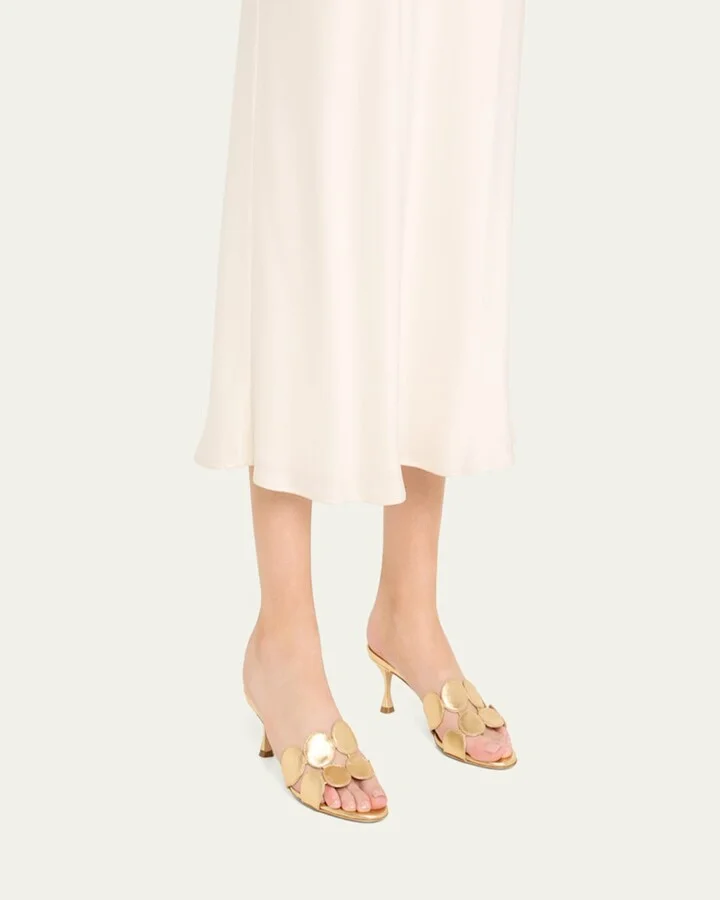 Haribalmu Metallic Stiletto Slide Sandals - Image 3