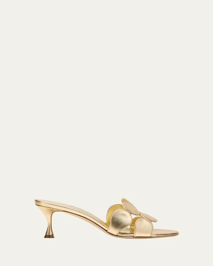 Haribalmu Metallic Stiletto Slide Sandals