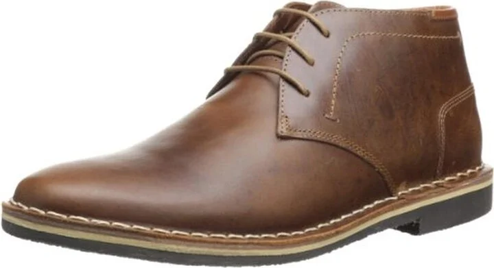 Harken Mens Leather Plain Toe Chukka Boots