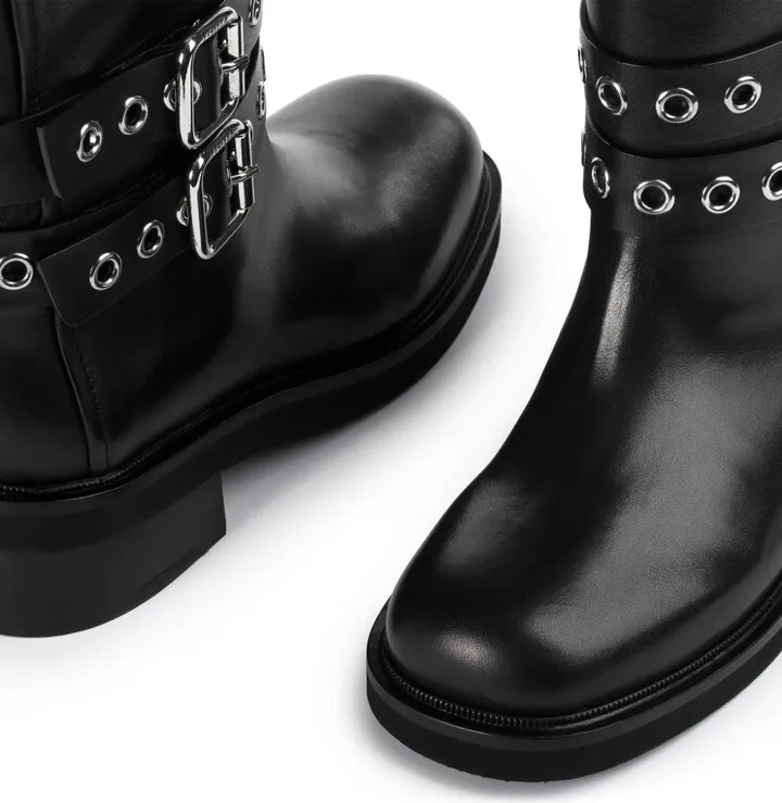 Harley buckled leather boots - Image 4