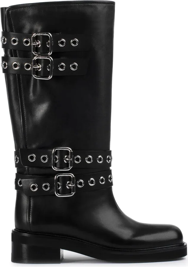 Harley buckled leather boots