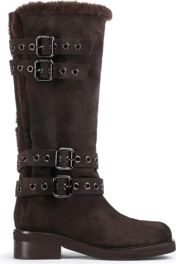 Harley buckled suede boots