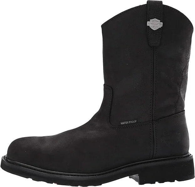 Harley-Davidson Altman Composite Toe Men's Pull-on Boots Black : 7 D - Medium, Leather - Image 7