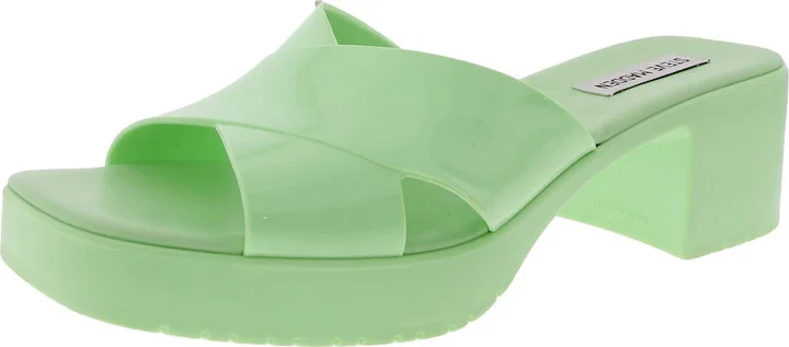 Harley Womens Padded Insole Patent Slide Sandals