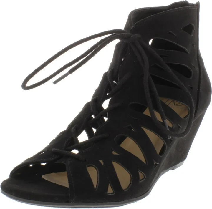 HARLIE Womens Lace Up Heeled Gladiator Sandals