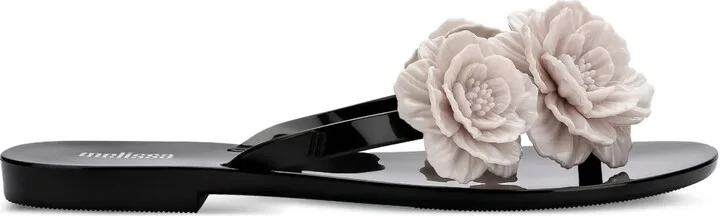 Harmonic Springtime floral-embellished flip flops