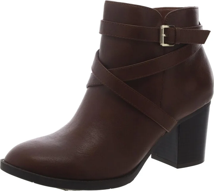 Harmonyy Womens Faux Leather Ankle Booties
