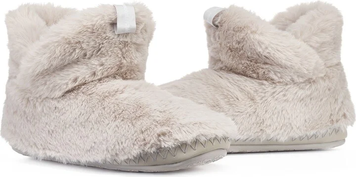 Harriet - Recycled High Density Faux Fur Slipper Boot - Trace Grey - Image 3