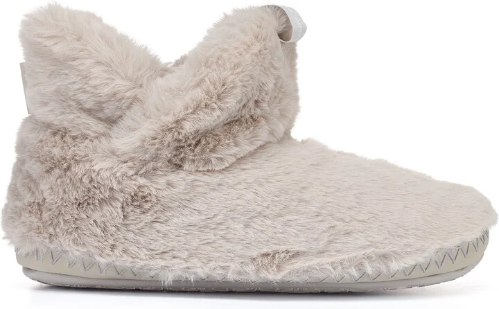 Harriet - Recycled High Density Faux Fur Slipper Boot - Trace Grey - Image 4