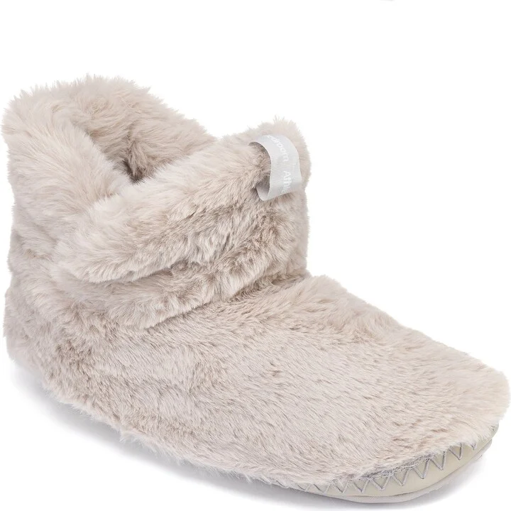 Harriet - Recycled High Density Faux Fur Slipper Boot - Trace Grey