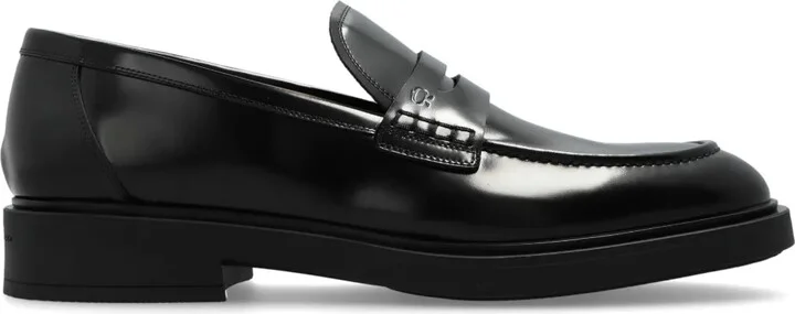 Harris polished-leather penny loafers
