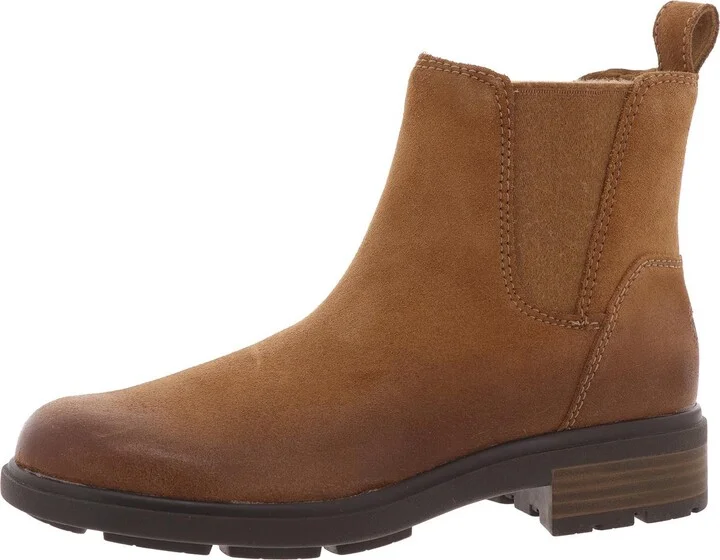Harrison Chelsea Womens Block Heel Leather Ankle Boots