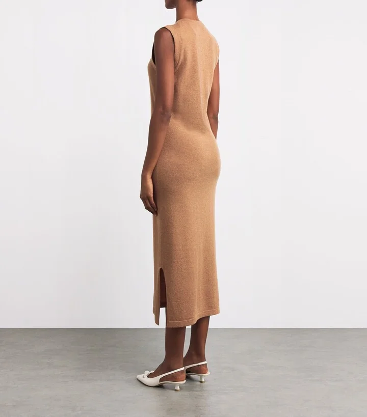 Harrods Cashmere Sleeveless Midi Dress - Image 3