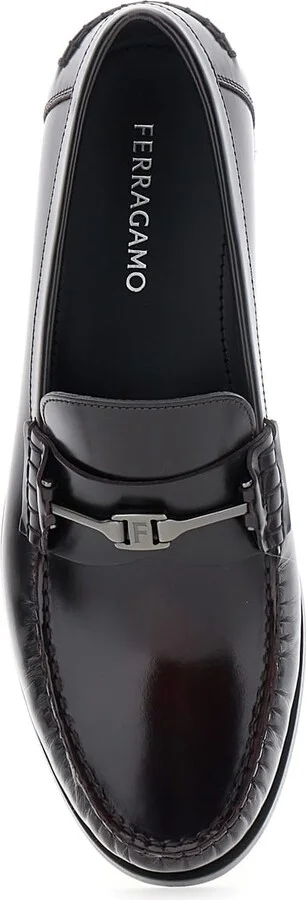 'harry' Black Loafers With Almond Toe And Logo Plaque Detail In Leather Man - Image 4
