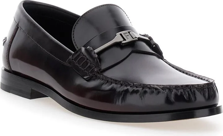 'Harry' Black Loafers With Almond Toe And Logo Plaque Detail In Leather Man - Image 2