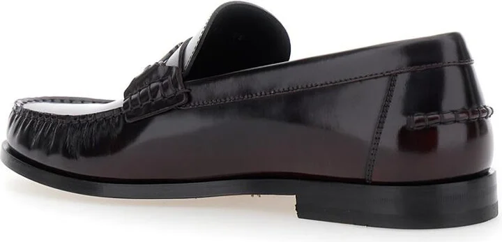 'Harry' Black Loafers With Almond Toe And Logo Plaque Detail In Leather Man - Image 3