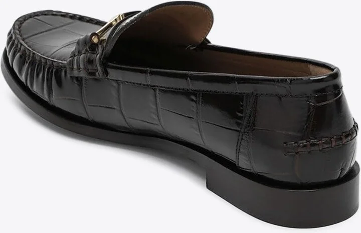 Harry Croc-Embossed Leather Chain Loafers - Image 2