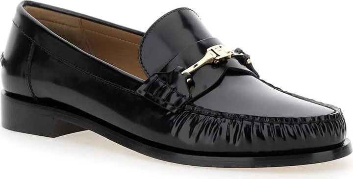 'harry' Slip-on Loafer With Chain Detail In Leather Woman