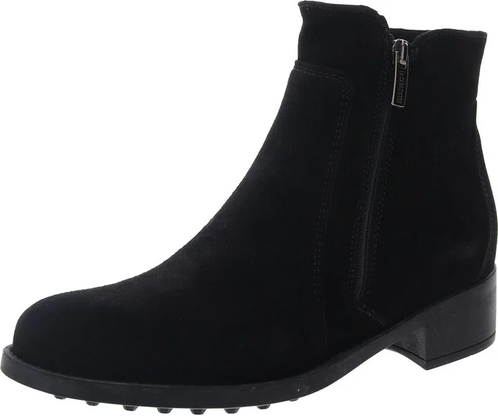 Hartley Womens Zipper Suede Ankle Boots
