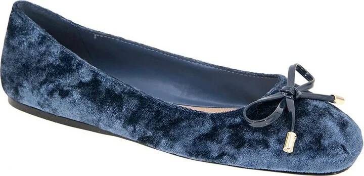 HARTLY 2 Womens Bow Velvet Ballet Flats