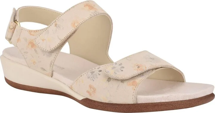 Hartwell Womens Floral Print Suede Slingback Sandals