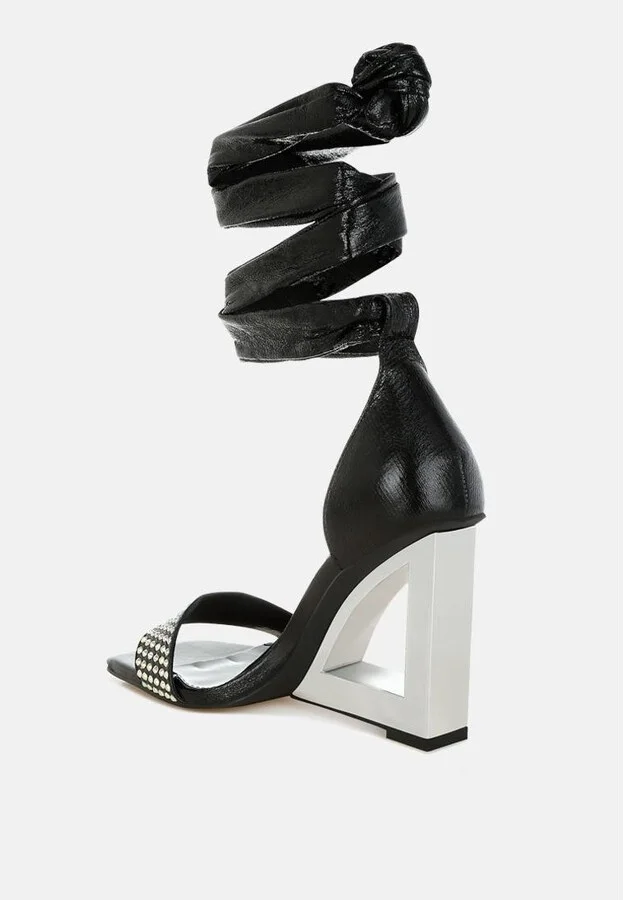 Hashira Ab Rhinestone Studded Lace-Up Fantasy Heels - Image 3