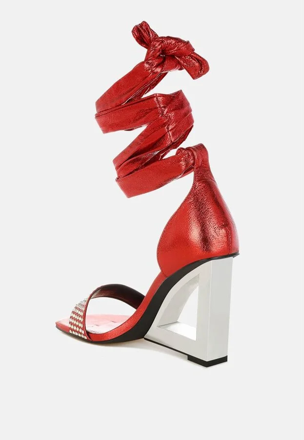 Hashira Ab Rhinestone Studded Lace-Up Fantasy Heels - Image 5