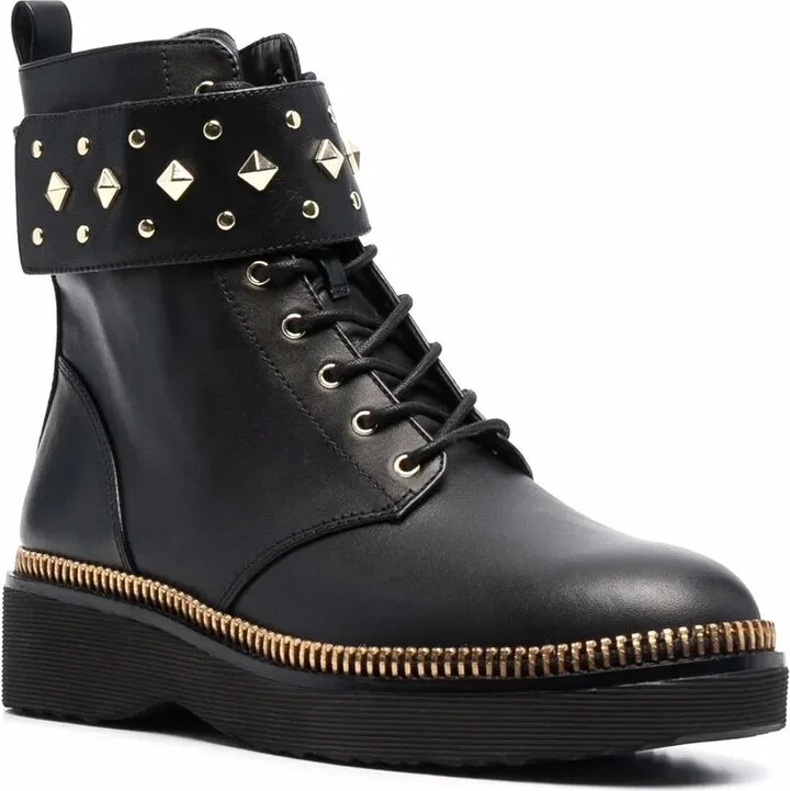 Haskell spike-strap leather boots - Image 2