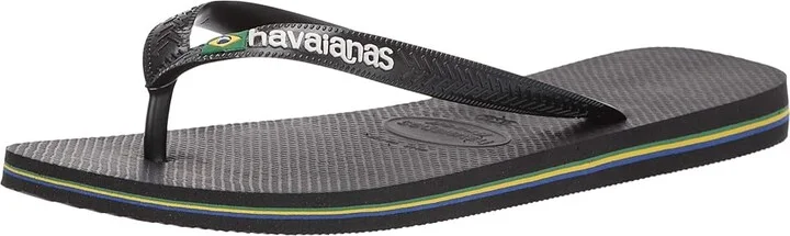 Havaianas Brazil Logo Flip Flop Sandal Men's Sandals Black/Black : EU 39/40 (US Men's 8) M, Rubber - Image 2