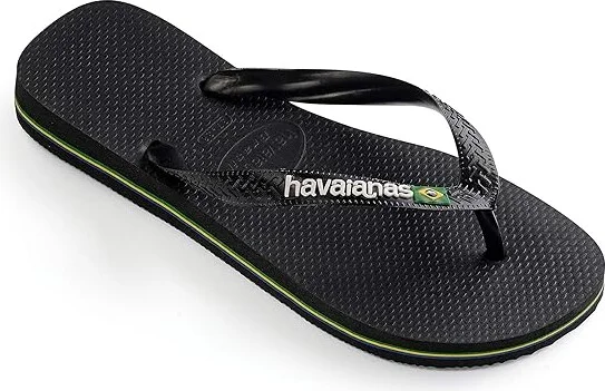 Havaianas Brazil Logo Flip Flop Sandal Men's Sandals Black/Black : EU 39/40 (US Men's 8) M, Rubber - Image 4
