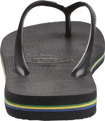 Havaianas Brazil Logo Flip Flop Sandal Men's Sandals Black/Black : EU 39/40 (US Men's 8) M, Rubber - Image 5
