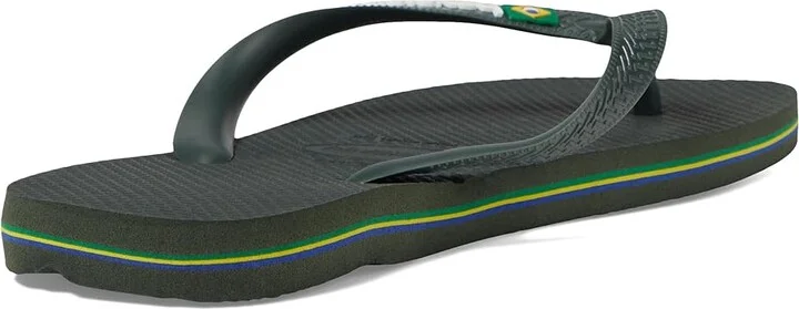 Havaianas Brazil Logo Flip Flop Sandal Men's Sandals Green Olive : EU 45/46 ( US Men's 13) M, Rubber - Image 2