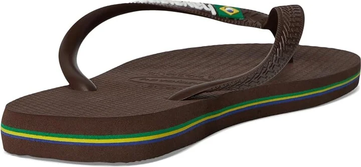 Havaianas Brazil Logo Sandals Men's Sandals Dark Brown/White : EU 43/44 (US Men's 11/12) M, Rubber - Image 3