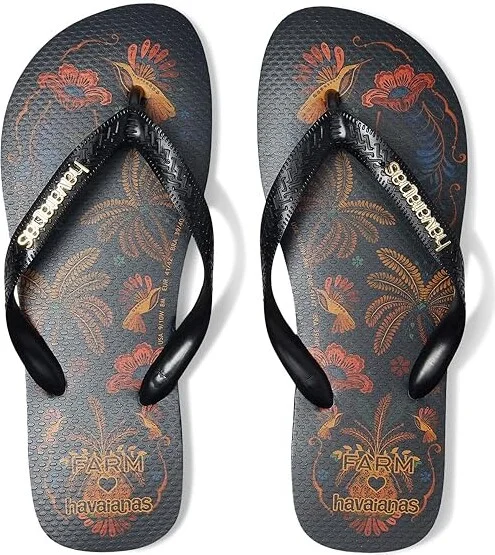 Havaianas Farm Classic Nature Sandals Women's Wedge Shoes Black : EU 41-42 (US Women's 11-12) M, Rubber