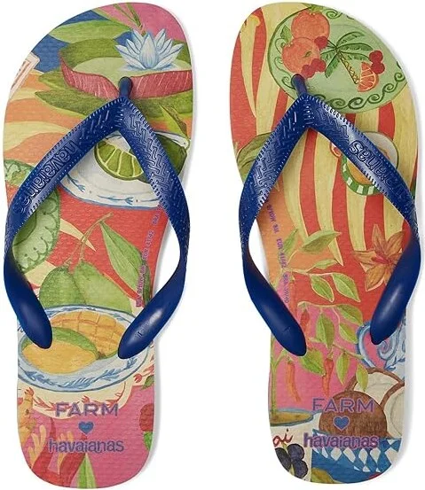 Havaianas Farm Summer Picnic Sandals Women's Wedge Shoes Marine Blue : EU 41-42 (US Men's 9-10 - Women's 11-12) M, Synthetic