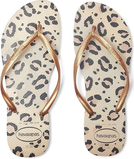 Havaianas Slim Animal Women's Sandals Beige/Beige : EU 41-42 (US Men's 9-10 - Women's 11-12) M, Rubber