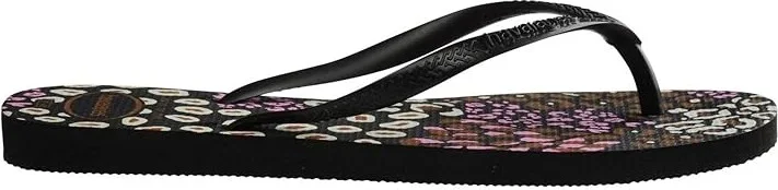 Havaianas Slim Animals Flip Flop Sandal Women's Sandals Black/Pink Lemonade : EU 35-36 (US Men's 4-5 - Women's 5-6) M, Rubber - Image 3