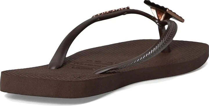 Havaianas Slim Crystal Square Elegance Sandals Women's Sandals Dark Brown : EU 36 (US Women's 6) M, Rubber - Image 3