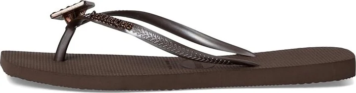 Havaianas Slim Crystal Square Elegance Sandals Women's Sandals Dark Brown : EU 36 (US Women's 6) M, Rubber - Image 5