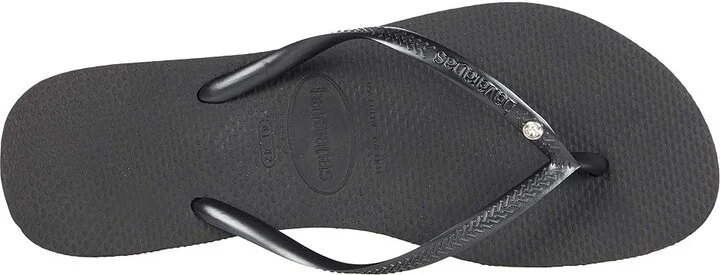 Havaianas Slim Crystal SW II Flip Flop Sandal Women's Shoes Black : EU 35-36 (US Men's 4-5 - Women's 5-6) M, Synthetic - Image 2