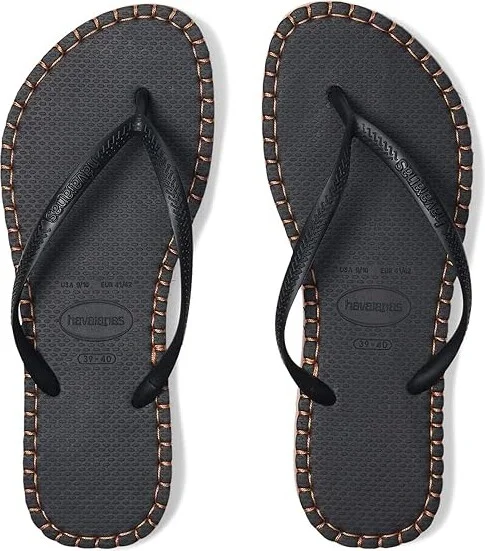 Havaianas Slim Flatform Loop Sandals Women's Sandals Black : EU 36 (US Women's 6) M, Rubber