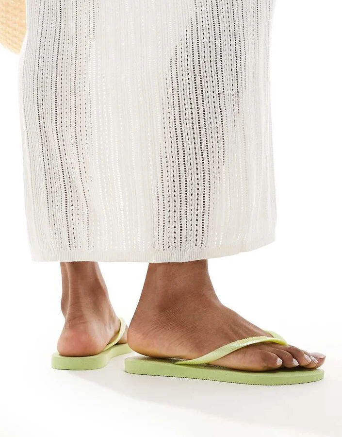 Havaianas slim flip flops in matcha green - Image 2