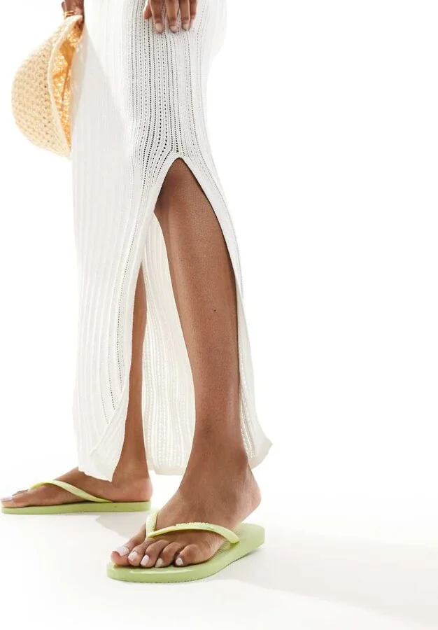 Havaianas slim flip flops in matcha green - Image 4